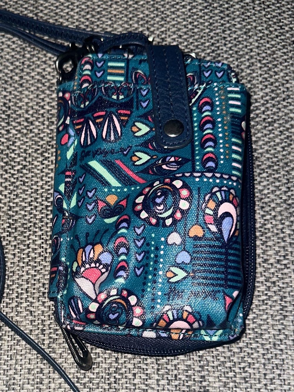 SAKROOTS Teal Floral Crossbody Phone Pouch - Compact Women's Bag